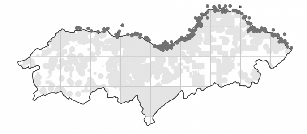 Sites were Eider was reported in Lothian in 2020.