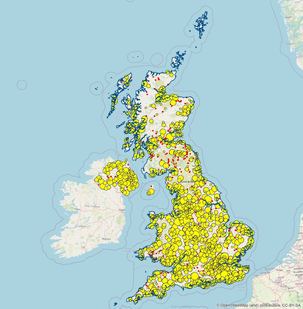 Map of all known heronry sites visited by Heronries Census volunteers between 2018 and 2021. Map of all known heronry sites visited by Heronries Census volunteers between 2018 and 2021.