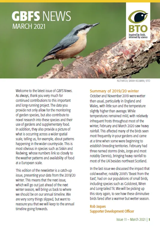 Welcome to the latest issue of GBFS News