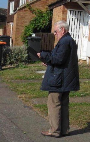 Alan Gomersall surveying his urban BBS square